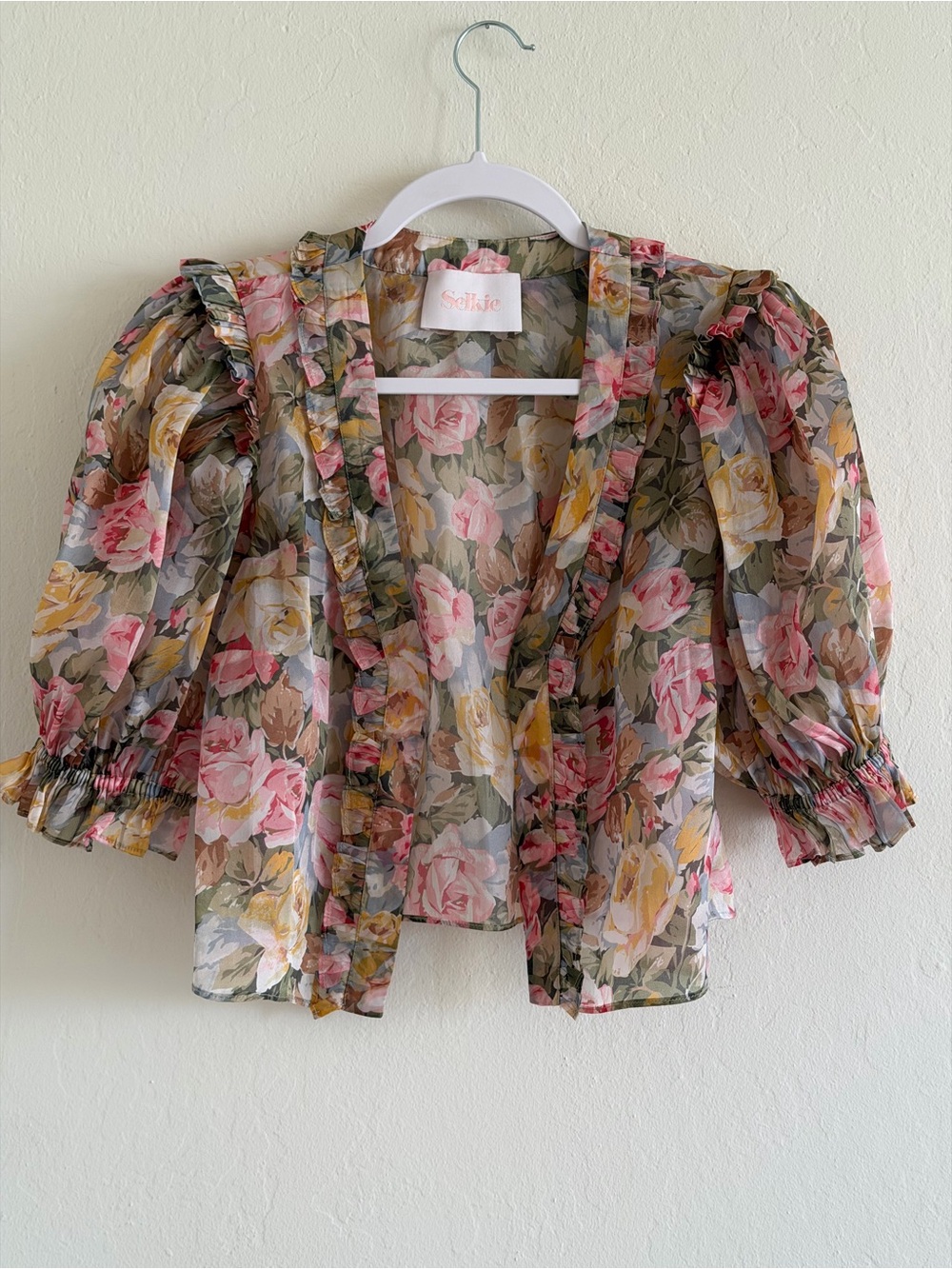 Selkie paper Doll Blouse Size Small Silk Floral